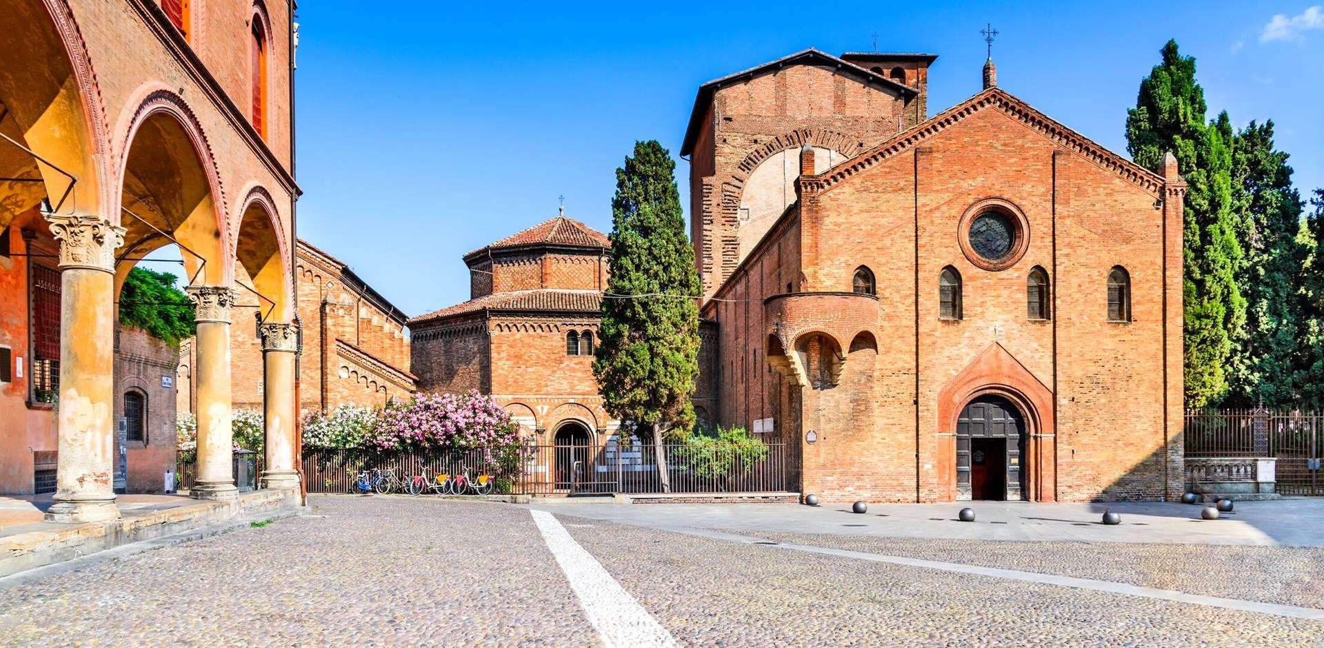 Bologna, Italy - The basilica of Santo Stefano, Holy Jerusalem, known as Seven Churches. Emilia-Romagna region.