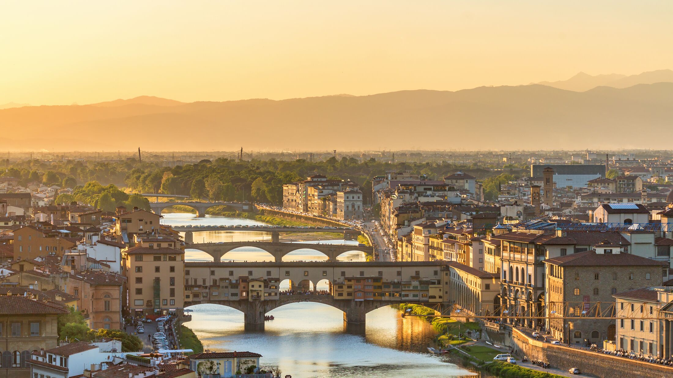 Ponte Vecchio Bridge and the Arno River in Florence
