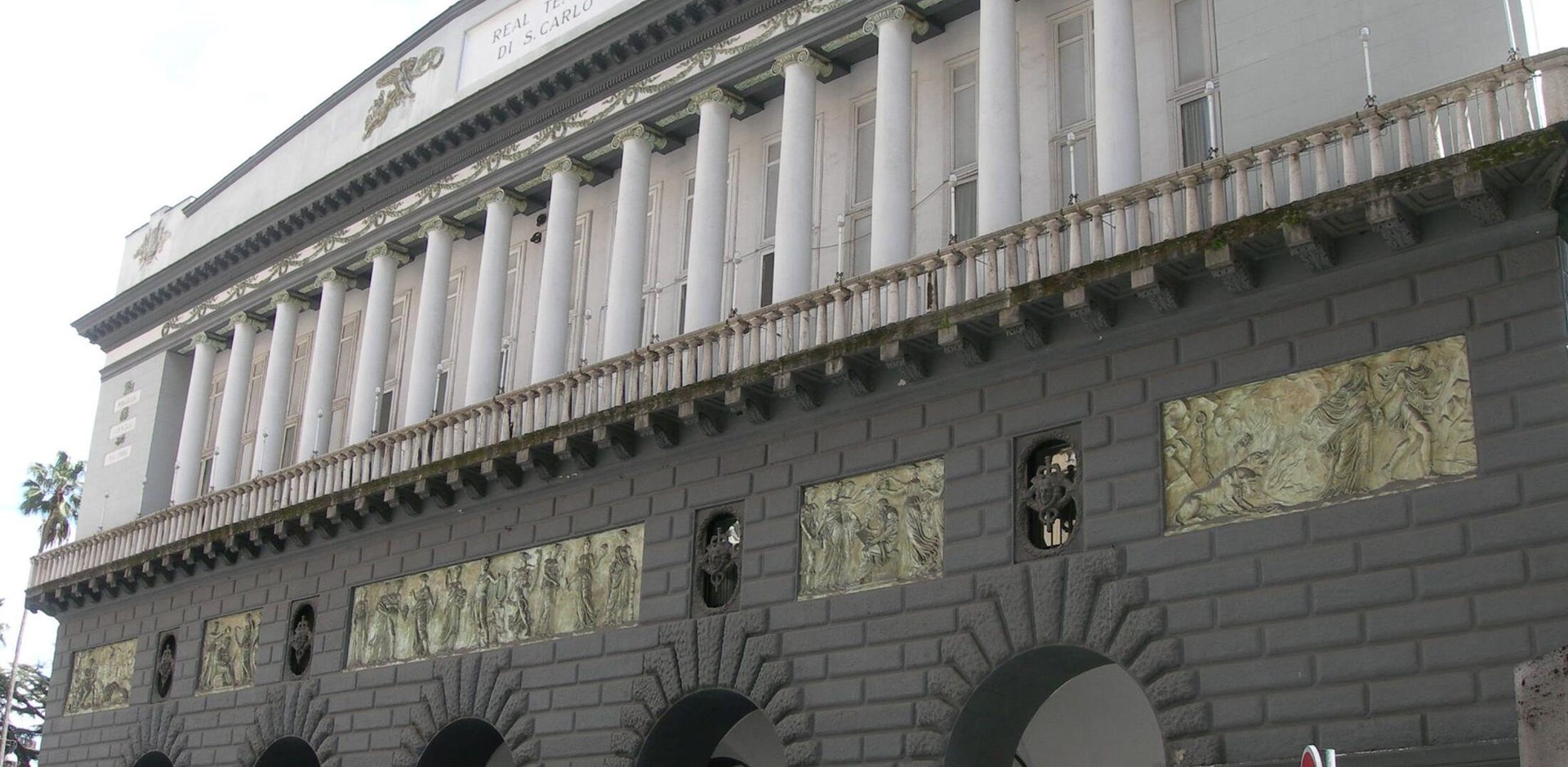 Naples â€“ Teatro San Carlo theatre facade in neoclassical style famous for opera