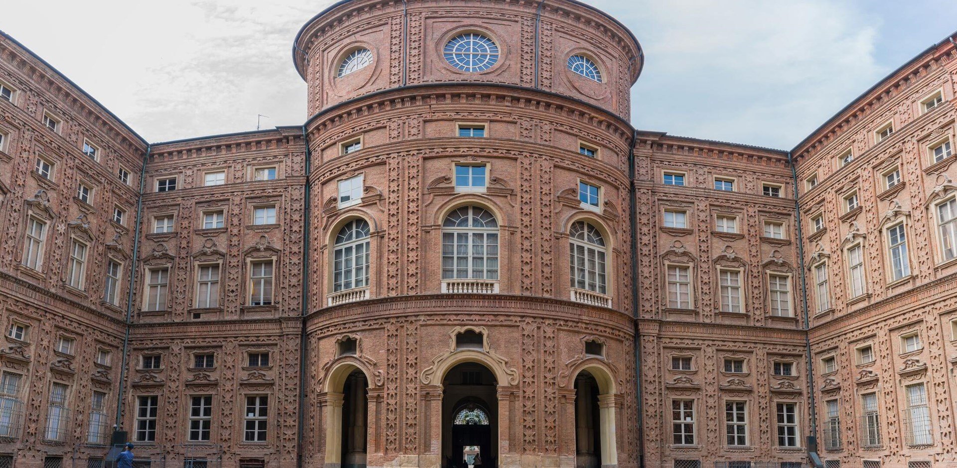 Panorama of back of The Museo Egizio which  is a  museum in Turin, Italy