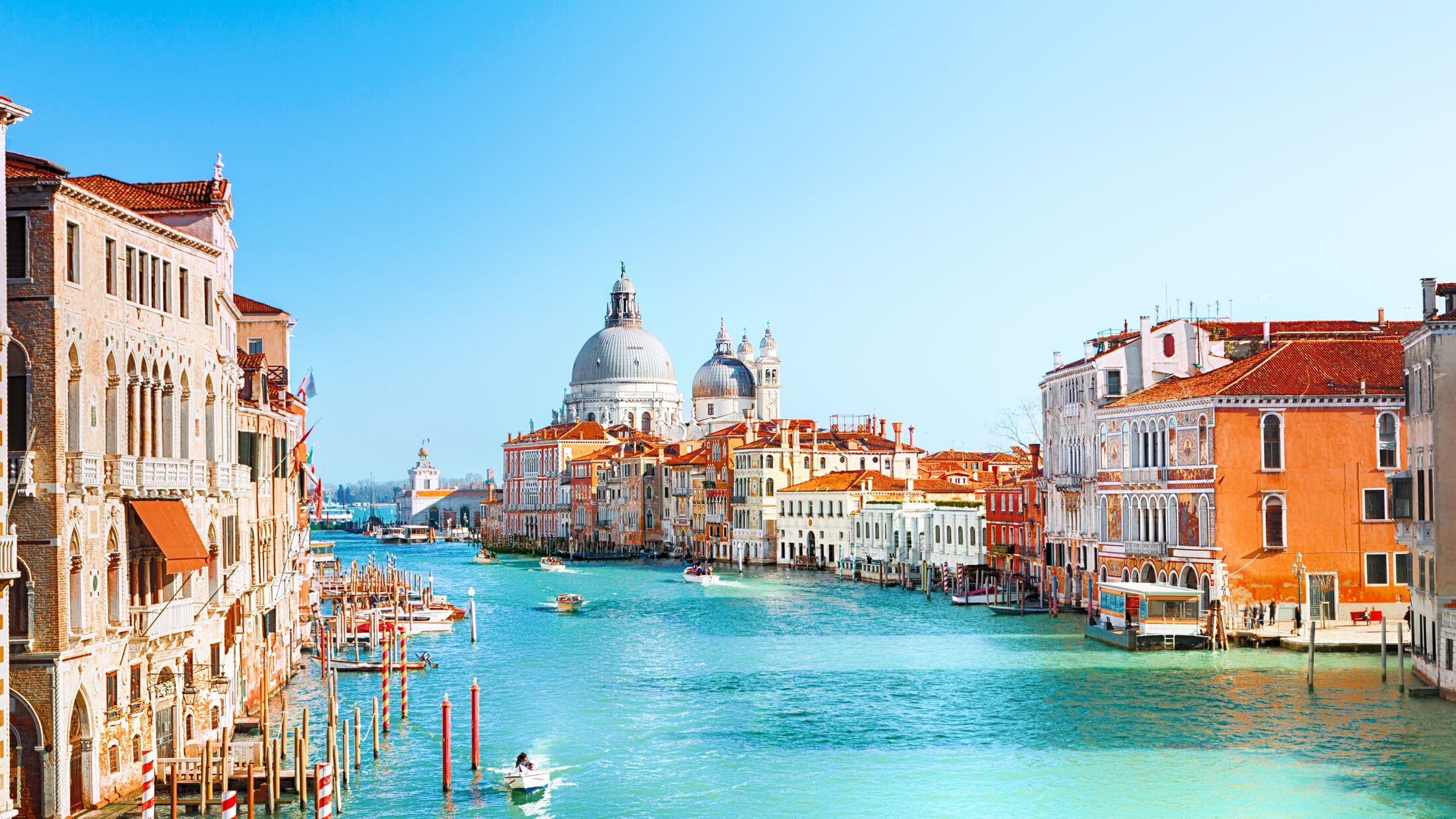 View of Grand Canal and Basilica Santa Maria della Salute in Venice