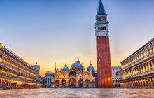 Venetian Square Piazza San Marco, evening view