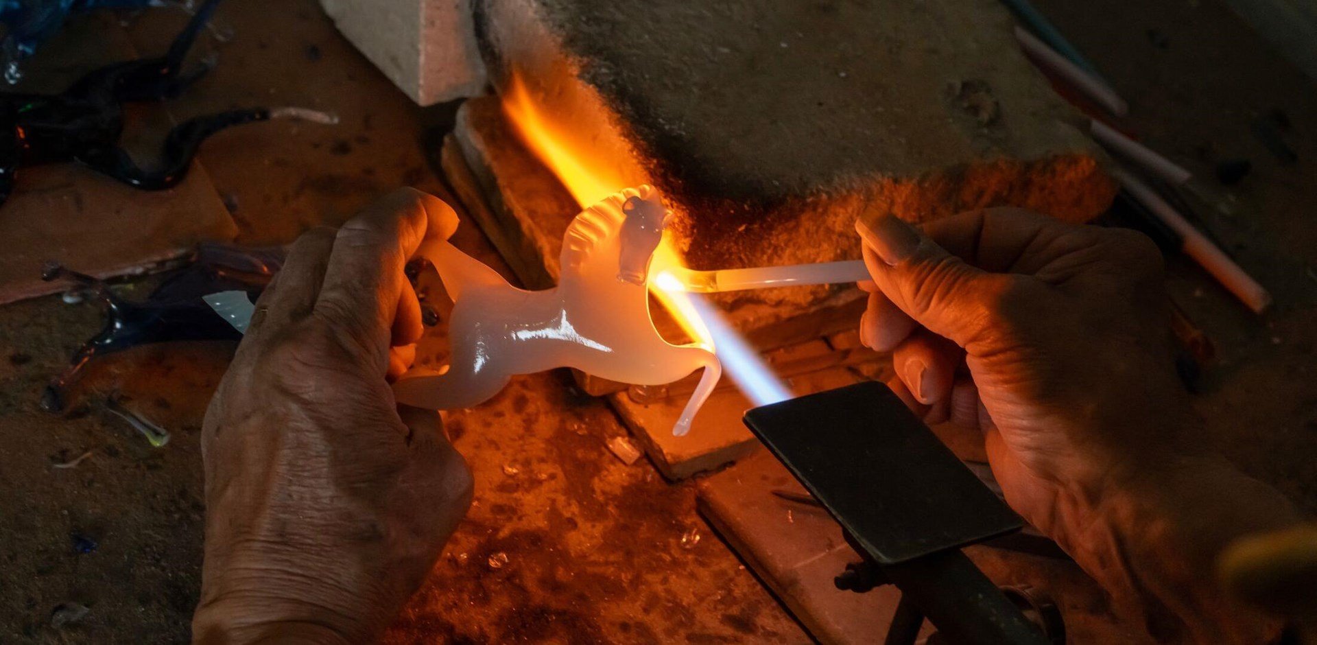 Discover the Artistry and Tradition of Glassblowing in Venice. A Masterful Display of Handmade Craftsmanship, Precision and Creativity by Skilled Artisans in Murano's Renowned Glass Workshops