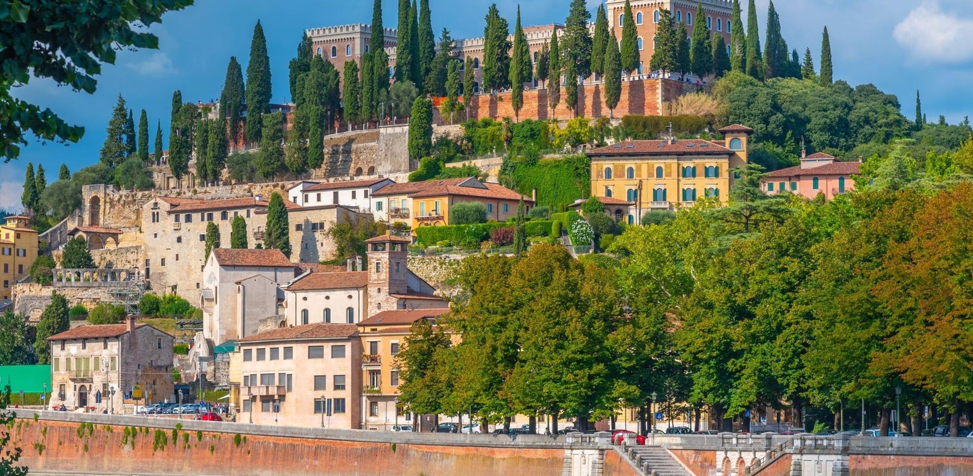 Castel San Pietro overlooking river Adige in verona, Italy.