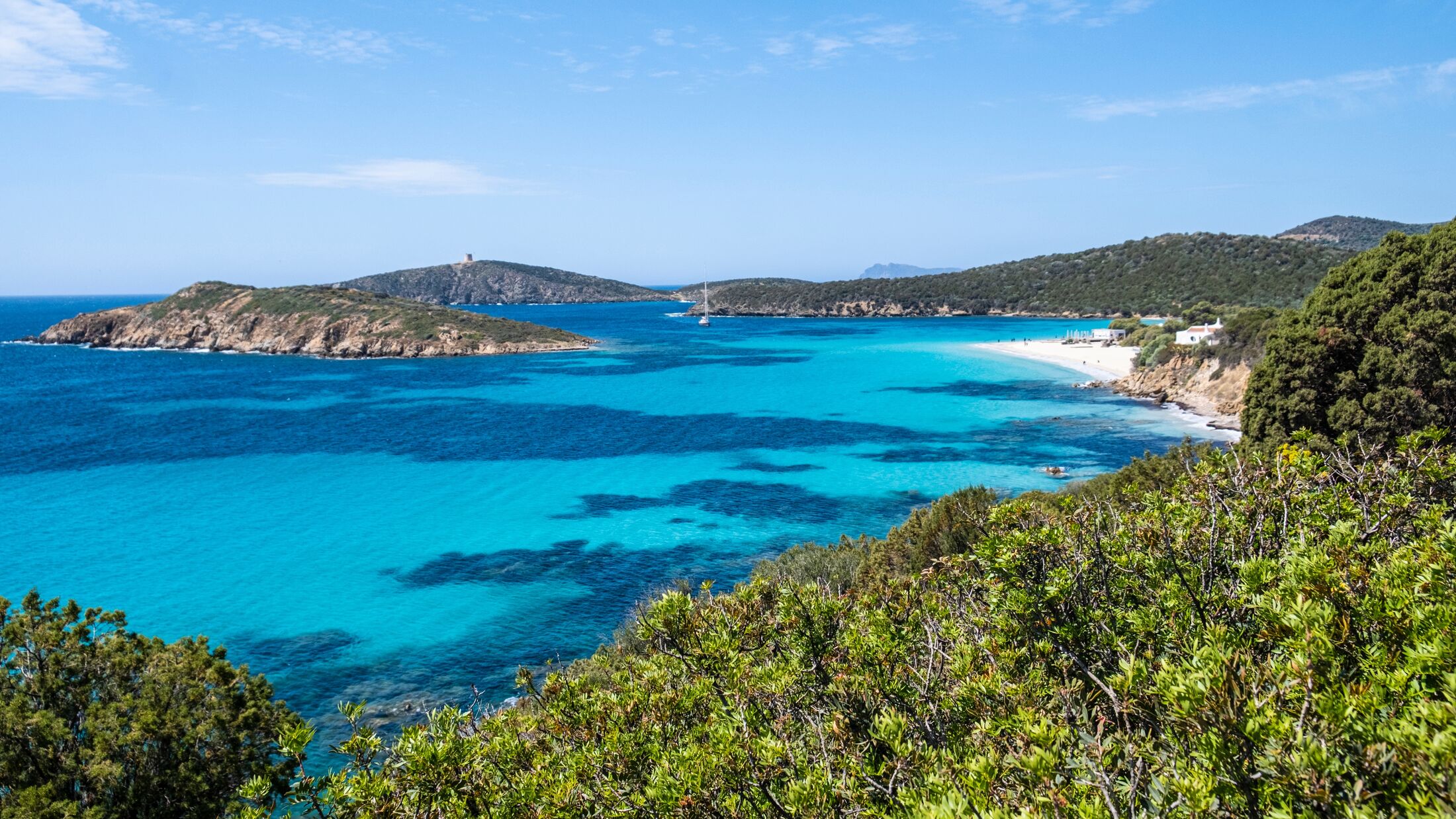 Breathtaking scenery at Spiaggia di Tuerredda in Sardinia.