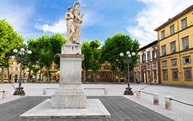 Piazza Napoleone in Lucca, Tuscany, Italy